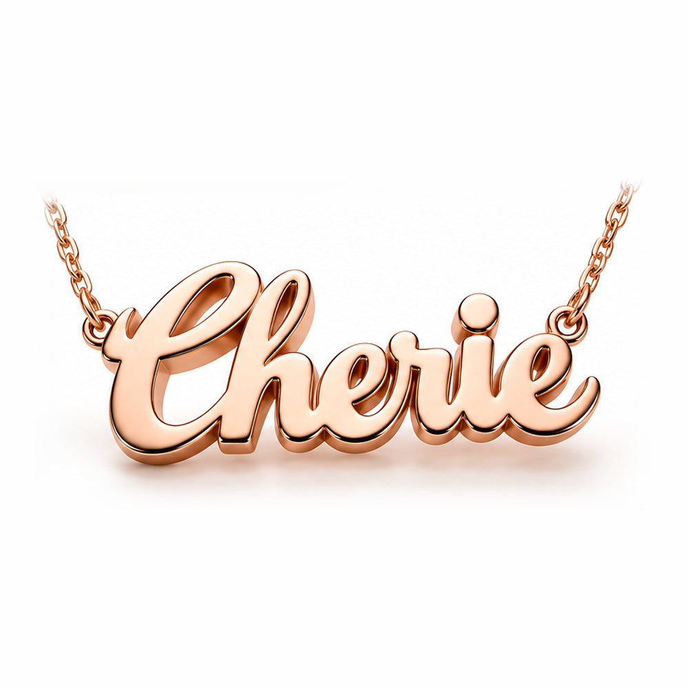 Custom Name Pendant Necklace in Rose