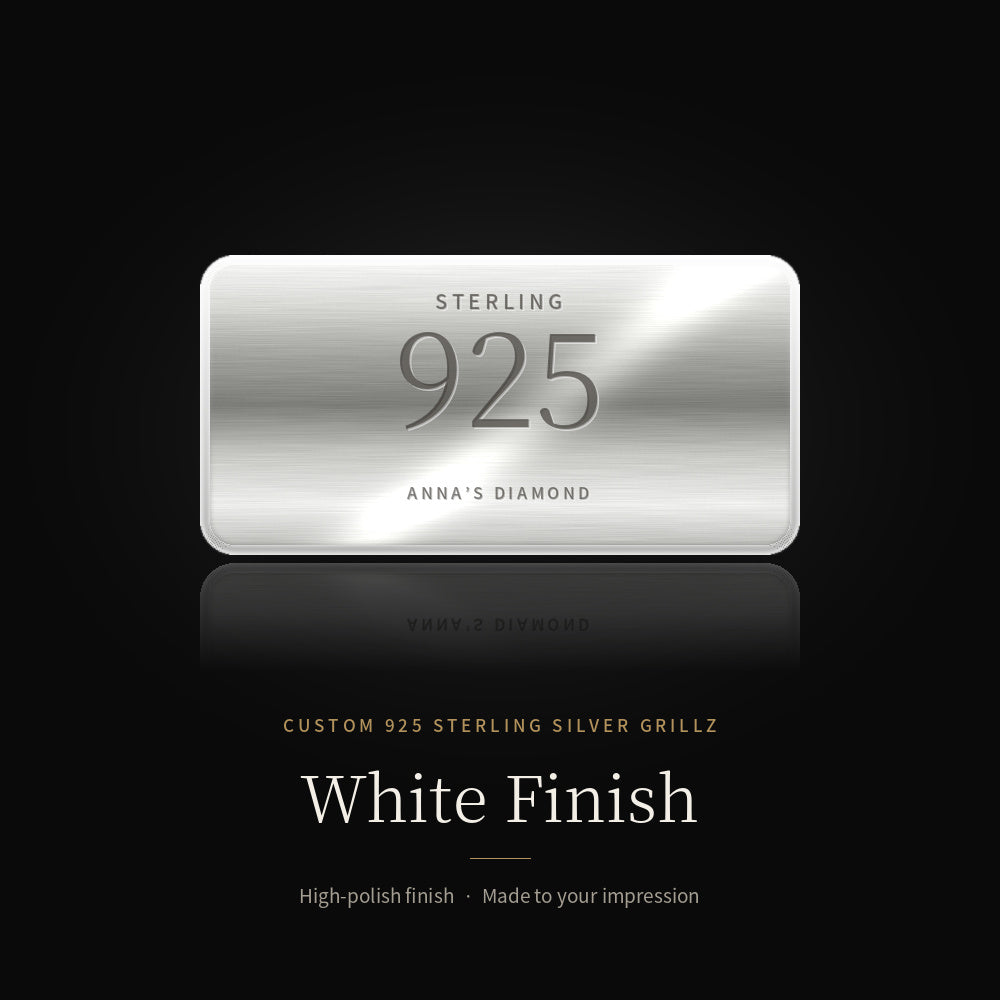 Custom 925 Sterling Silver Grillz – White finish