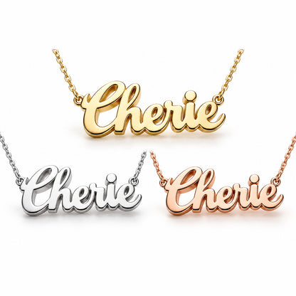 Custom Name Pendant Necklace in all metal colors