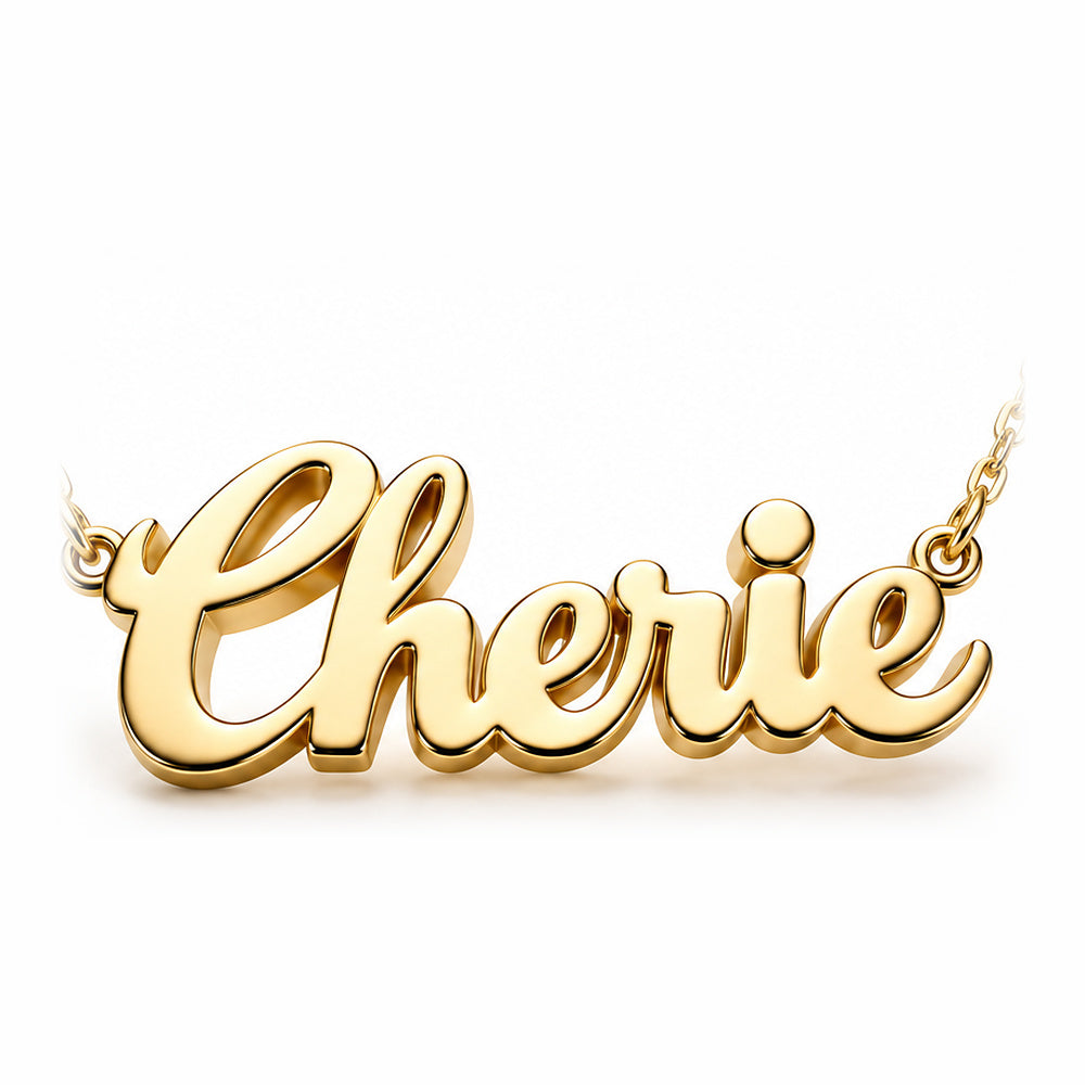 Custom Name Pendant Necklace in Yellow