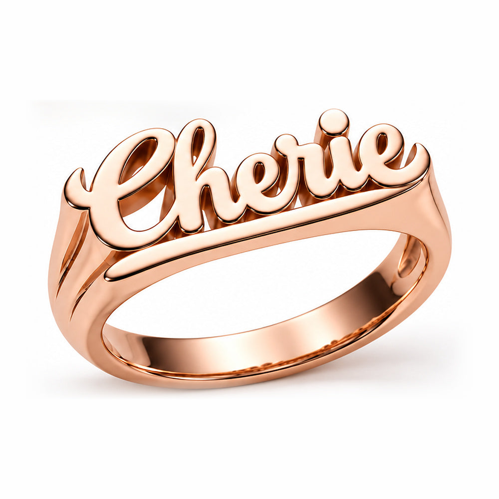 Custom Name Ring in Rose