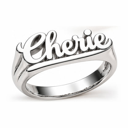 Custom Name Ring in White