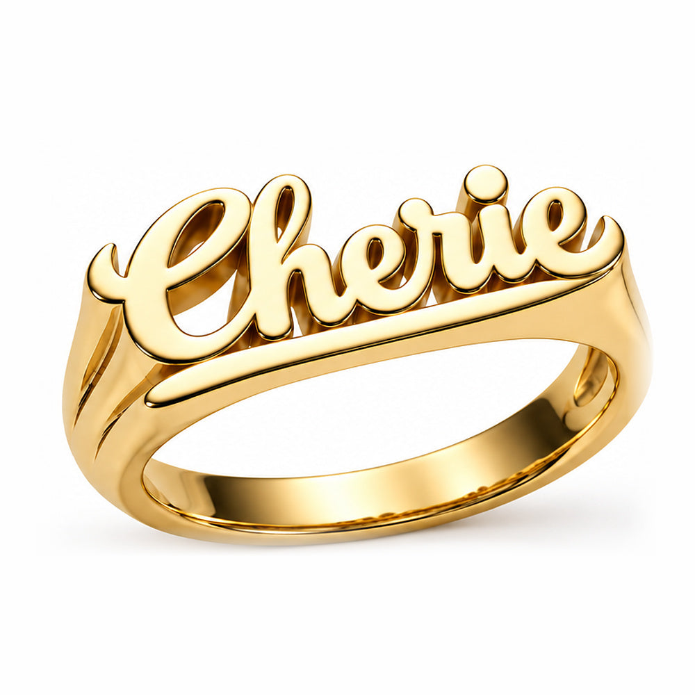 Custom Name Ring in Yellow