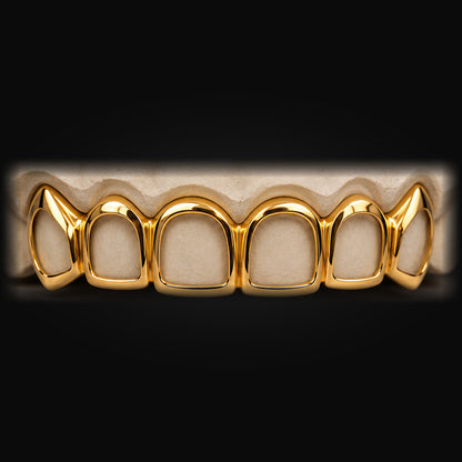 Custom Open-Face Gold Grillz in Yellow Gold