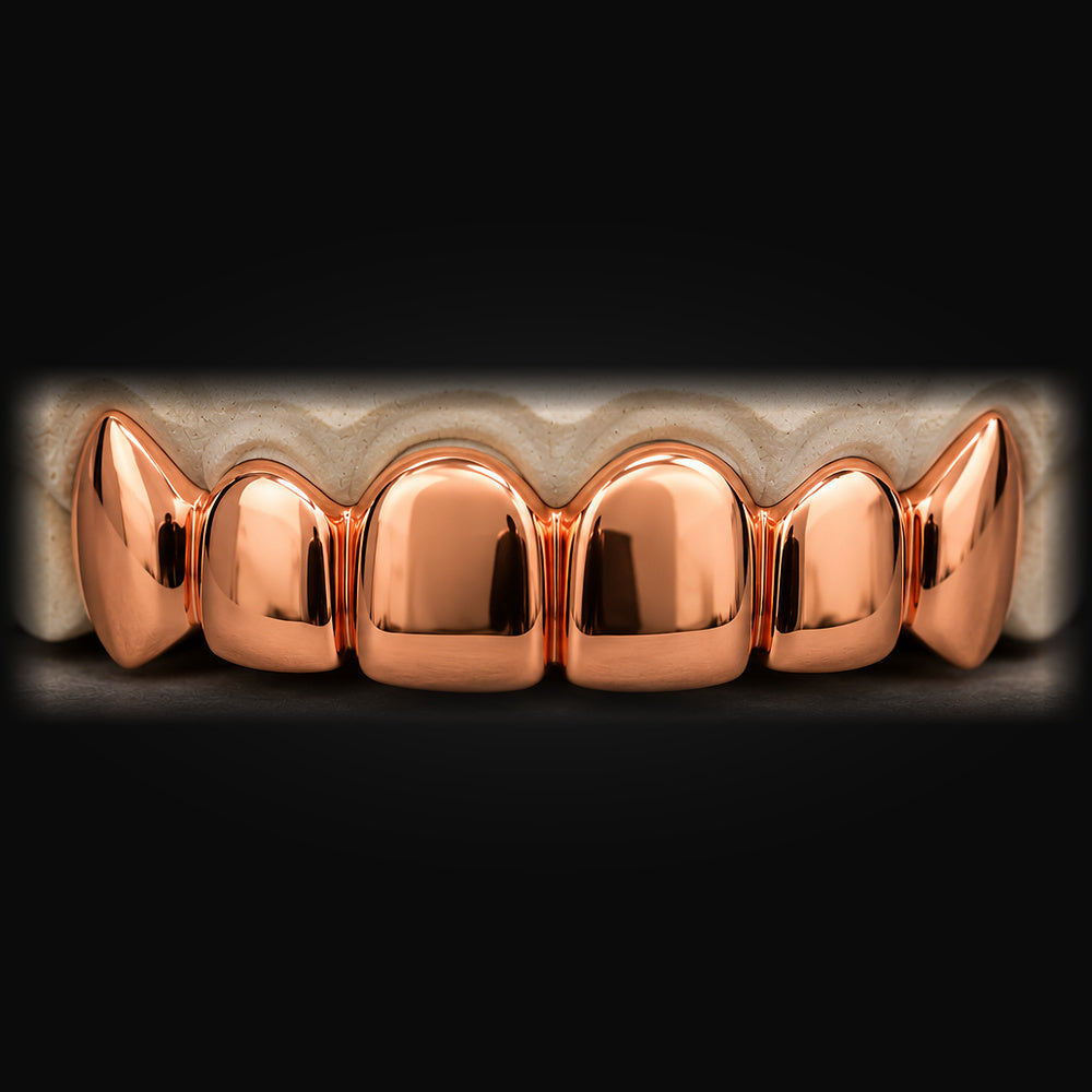 Custom Solid Gold Grillz in Rose Gold