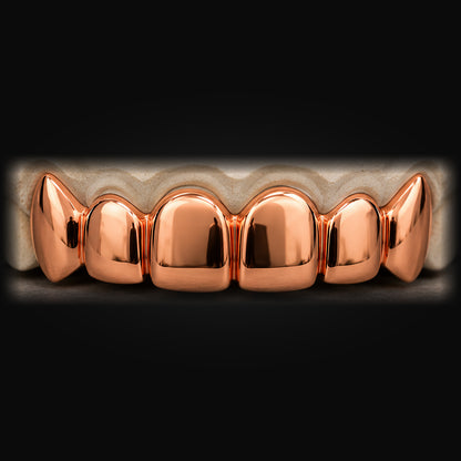 Custom Solid Gold Grillz in Rose Gold