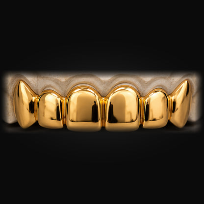 Custom Solid Gold Grillz in Yellow Gold