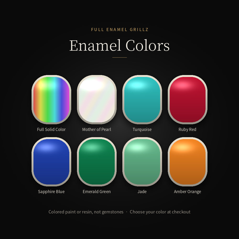 Full Enamel Grillz enamel color options