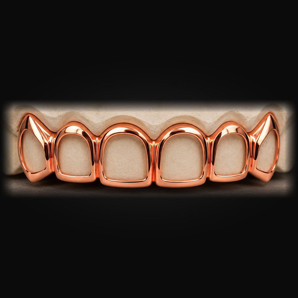 Open-Face Sterling Silver Grillz in Rose