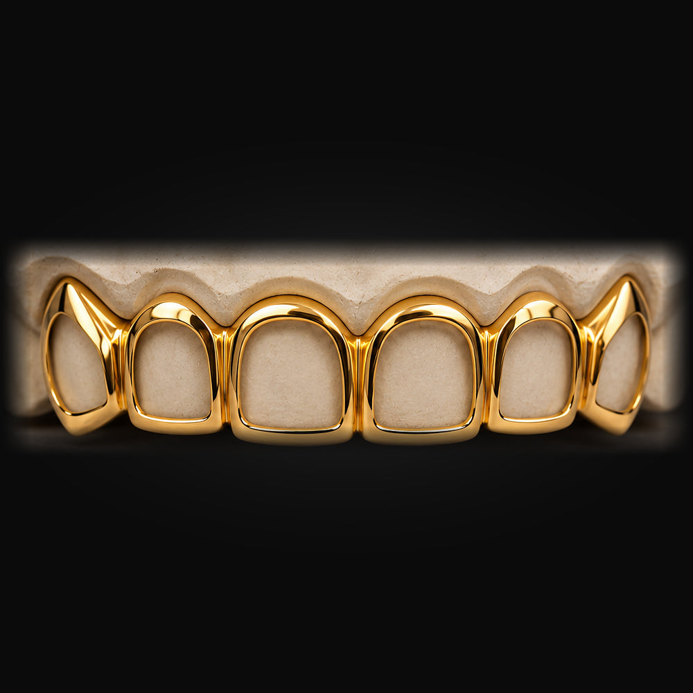 Open-Face Sterling Silver Grillz in Yellow